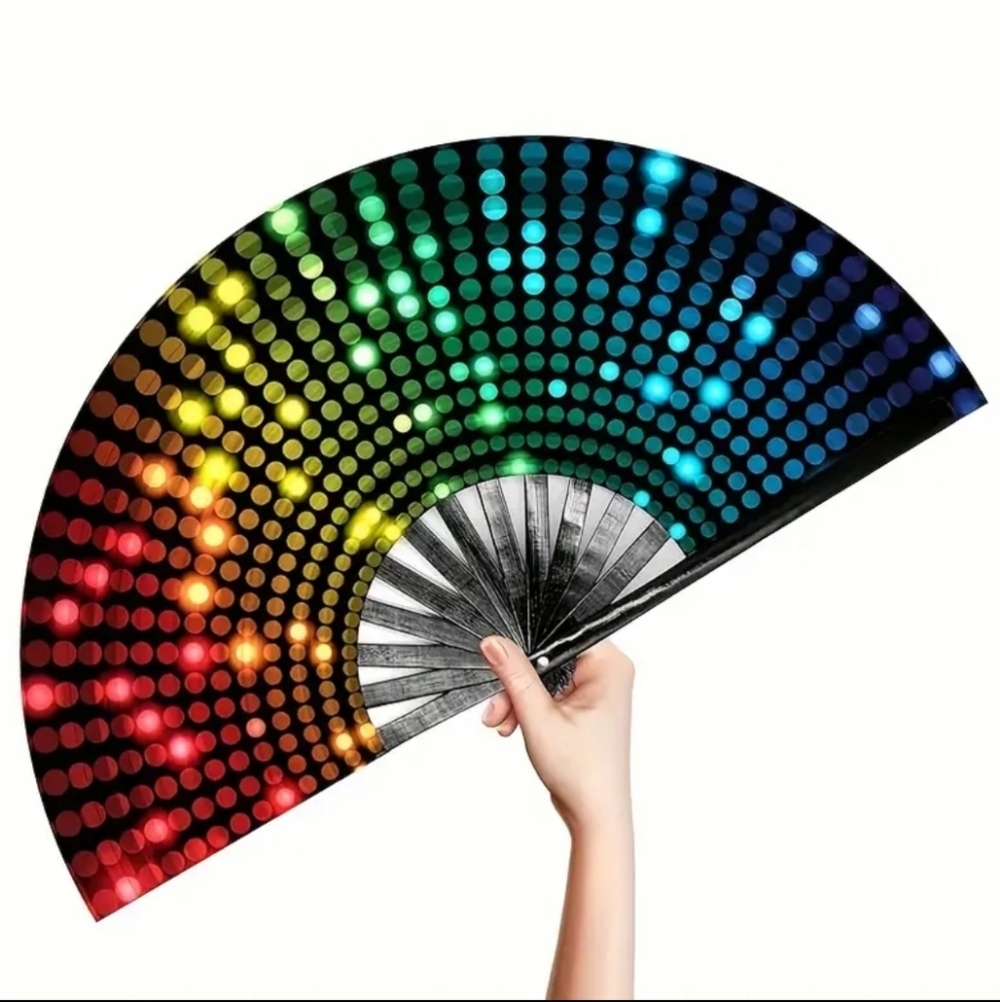 Colorful Dotted Hand Fan